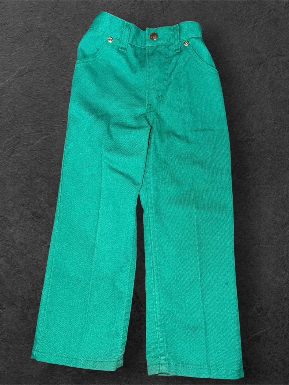 Vintage 80s Health-Tex USA Teal Pants Kids Size 5 Elastic Waist